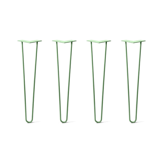 Hairpin Legs Set of 4, 2-Rod Design - Mint Powder Coated Finish