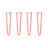DIY Hairpin Legs Hairpin Legs 23" / Orange / Red / 1/2" Hairpin Legs Set of 4, 2-Rod Design - Orange-Red Powder Coated Finish
