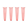 DIY Hairpin Legs Hairpin Legs 23" / Orange / Red / 1/2" Hairpin Legs Set of 4, 3-Rod Design - Orange-Red Powder Coated Finish