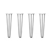 Hairpin Legs Set of 4, 3-Rod Design - Raw Steel