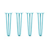 DIY Hairpin Legs Hairpin Legs 23" / Teal / 1/2" Hairpin Legs Set of 4, 3-Rod Design - Teal Powder Coated Finish