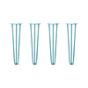 DIY Hairpin Legs Hairpin Legs 23" / Teal / 3/8" Hairpin Legs Set of 4, 3-Rod Design - Teal Powder Coated Finish