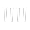 DIY Hairpin Legs Hairpin Legs 23" / White / 1/2" Hairpin Legs Set of 4, 2-Rod Design - White Powder Coated Finish