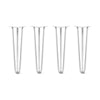 DIY Hairpin Legs Hairpin Legs 23" / White / 1/2" Hairpin Legs Set of 4, 3-Rod Design - White Powder Coated Finish
