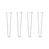 DIY Hairpin Legs Hairpin Legs 23" / White / 3/8" Hairpin Legs Set of 4, 2-Rod Design - White Powder Coated Finish