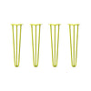 Hairpin Legs Set of 4, 3-Rod Design - Yellow Powder Coated Finish