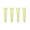 DIY Hairpin Legs Hairpin Legs 23" / Yellow / 3/8" Hairpin Legs Set of 4, 3-Rod Design - Yellow Powder Coated Finish