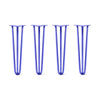 DIY Hairpin Legs Hairpin Legs 24" / Blue / 1/2" Hairpin Legs Set of 4, 3-Rod Design - Blue Powder Coated Finish