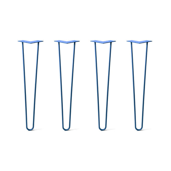 Hairpin Legs Set of 4, 2-Rod Design - Blue Powder Coated Finish