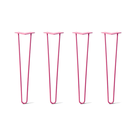 Hairpin Legs Set of 4, 2-Rod Design - Fuchsia Powder Coated Finish