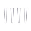 Hairpin Legs Set of 4, 2-Rod Design - Grey Powder Coated Finish