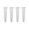 DIY Hairpin Legs Hairpin Legs 24" / Grey / 3/8" Hairpin Legs Set of 4, 3-Rod Design - Grey Powder Coated Finish