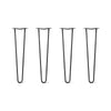 DIY Hairpin Legs Hairpin Legs 24" / Jet Black Satin / 1/2" Hairpin Legs Set of 4, 2-Rod Design - Jet Black Satin Powder Coated Finish