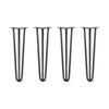 DIY Hairpin Legs Hairpin Legs 24" / Jet Black Satin / 1/2" Hairpin Legs Set of 4, 3-Rod Design - Jet Black Satin Powder Coated Finish
