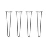 DIY Hairpin Legs Hairpin Legs 24" / Jet Black Satin / 3/8" Hairpin Legs Set of 4, 2-Rod Design - Jet Black Satin Powder Coated Finish