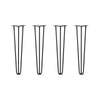 DIY Hairpin Legs Hairpin Legs 24" / Jet Black Satin / 3/8" Hairpin Legs Set of 4, 3-Rod Design - Jet Black Satin Powder Coated Finish