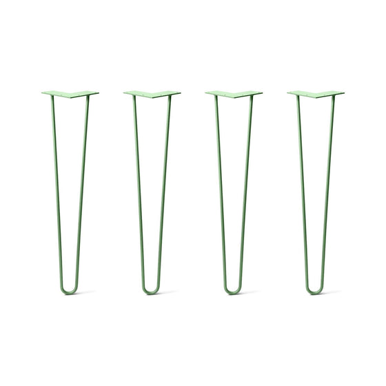 Hairpin Legs Set of 4, 2-Rod Design - Mint Powder Coated Finish