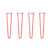 Hairpin Legs Set of 4, 2-Rod Design - Orange-Red Powder Coated Finish