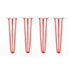 DIY Hairpin Legs Hairpin Legs 24" / Orange / Red / 1/2" Hairpin Legs Set of 4, 3-Rod Design - Orange-Red Powder Coated Finish
