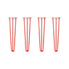 DIY Hairpin Legs Hairpin Legs 24" / Orange / Red / 3/8" Hairpin Legs Set of 4, 3-Rod Design - Orange-Red Powder Coated Finish