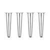 Hairpin Legs Set of 4, 3-Rod Design - Raw Steel