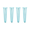 DIY Hairpin Legs Hairpin Legs 24" / Teal / 1/2" Hairpin Legs Set of 4, 3-Rod Design - Teal Powder Coated Finish