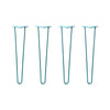 DIY Hairpin Legs Hairpin Legs 24" / Teal / 3/8" Hairpin Legs Set of 4, 2-Rod Design - Teal Powder Coated Finish