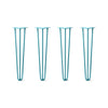 DIY Hairpin Legs Hairpin Legs 24" / Teal / 3/8" Hairpin Legs Set of 4, 3-Rod Design - Teal Powder Coated Finish