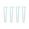 DIY Hairpin Legs Hairpin Legs 24" / Turquoise / 3/8" Hairpin Legs Set of 4, 2-Rod Design - Turquoise Powder Coated Finish