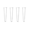 DIY Hairpin Legs Hairpin Legs 24" / White / 1/2" Hairpin Legs Set of 4, 2-Rod Design - White Powder Coated Finish