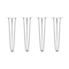 DIY Hairpin Legs Hairpin Legs 24" / White / 1/2" Hairpin Legs Set of 4, 3-Rod Design - White Powder Coated Finish