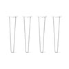 DIY Hairpin Legs Hairpin Legs 24" / White / 3/8" Hairpin Legs Set of 4, 2-Rod Design - White Powder Coated Finish