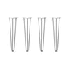 DIY Hairpin Legs Hairpin Legs 24" / White / 3/8" Hairpin Legs Set of 4, 3-Rod Design - White Powder Coated Finish