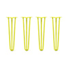 DIY Hairpin Legs Hairpin Legs 24" / Yellow / 1/2" Hairpin Legs Set of 4, 3-Rod Design - Yellow Powder Coated Finish