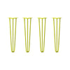 DIY Hairpin Legs Hairpin Legs 24" / Yellow / 3/8" Hairpin Legs Set of 4, 3-Rod Design - Yellow Powder Coated Finish