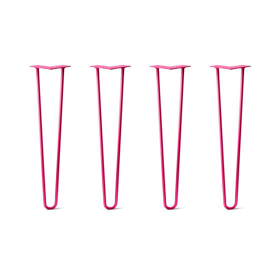 Hairpin Legs Set of 4, 2-Rod Design - Fuchsia Powder Coated Finish