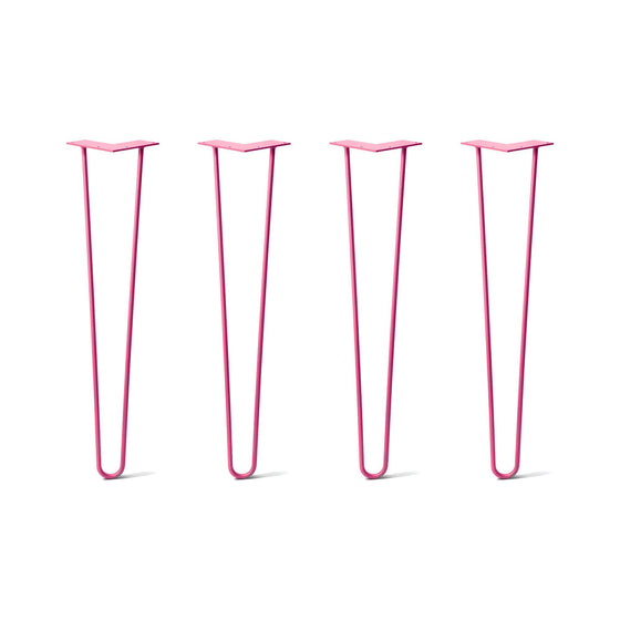 Hairpin Legs Set of 4, 2-Rod Design - Fuchsia Powder Coated Finish