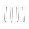 Hairpin Legs Set of 4, 2-Rod Design - Grey Powder Coated Finish