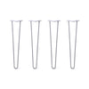 Hairpin Legs Set of 4, 2-Rod Design - Grey Powder Coated Finish