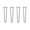 DIY Hairpin Legs Hairpin Legs 25" / Jet Black Satin / 1/2" Hairpin Legs Set of 4, 2-Rod Design - Jet Black Satin Powder Coated Finish