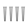 DIY Hairpin Legs Hairpin Legs 25" / Jet Black Satin / 1/2" Hairpin Legs Set of 4, 3-Rod Design - Jet Black Satin Powder Coated Finish