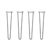 DIY Hairpin Legs Hairpin Legs 25" / Jet Black Satin / 3/8" Hairpin Legs Set of 4, 2-Rod Design - Jet Black Satin Powder Coated Finish