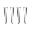 DIY Hairpin Legs Hairpin Legs 25" / Jet Black Satin / 3/8" Hairpin Legs Set of 4, 3-Rod Design - Jet Black Satin Powder Coated Finish