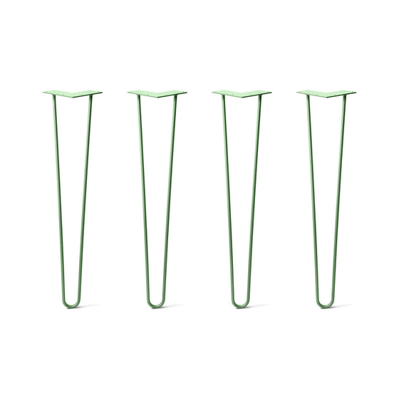 Hairpin Legs Set of 4, 2-Rod Design - Mint Powder Coated Finish