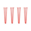 DIY Hairpin Legs Hairpin Legs 25" / Orange / Red / 1/2" Hairpin Legs Set of 4, 3-Rod Design - Orange-Red Powder Coated Finish