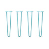 DIY Hairpin Legs Hairpin Legs 25" / Teal / 1/2" Hairpin Legs Set of 4, 2-Rod Design - Teal Powder Coated Finish