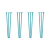 DIY Hairpin Legs Hairpin Legs 25" / Teal / 1/2" Hairpin Legs Set of 4, 3-Rod Design - Teal Powder Coated Finish