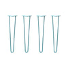 DIY Hairpin Legs Hairpin Legs 25" / Teal / 3/8" Hairpin Legs Set of 4, 2-Rod Design - Teal Powder Coated Finish