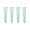 DIY Hairpin Legs Hairpin Legs 25" / Teal / 3/8" Hairpin Legs Set of 4, 3-Rod Design - Teal Powder Coated Finish