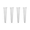 DIY Hairpin Legs Hairpin Legs 25" / White / 1/2" Hairpin Legs Set of 4, 3-Rod Design - White Powder Coated Finish